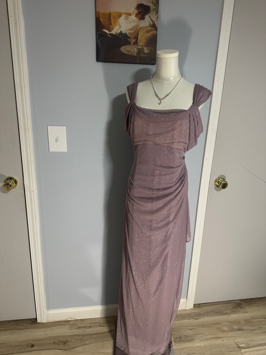 Alex Evenings Dresses & Skirts - Alex Evenings Mauve Glitter Sheer Overlay Maxi Dress